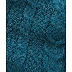 Babyhug Three Fourth Sleeves Cable Knit Woollen Dress - Blue