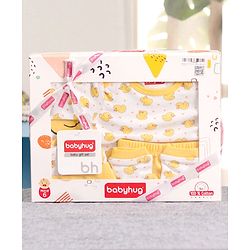 Babyhug 100% Cotton Clothing Gift Set Car Print Pack of 6 - Blue