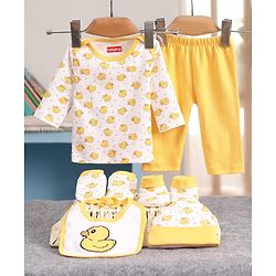 Babyhug 100% Cotton Clothing Gift Set Car Print Pack of 6 - Blue