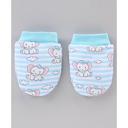 Babyhug 100% Cotton Clothing Gift Set Elephant Print Pack of 8 - Blue
