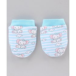 Babyhug 100% Cotton Clothing Gift Set Elephant Print Pack of 8 - Blue