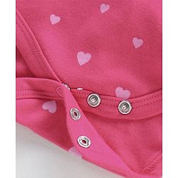 Babyhug 100% Cotton Full Sleeves Heart Printed Onesies Pack Of 2 - Pink