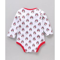 Babyhug 100% Cotton Full Sleeves Onesie Printed & Stripes Pack of 3 - Red Blue White