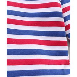 Babyhug 100% Cotton Full Sleeves Onesie Printed & Stripes Pack of 3 - Red Blue White
