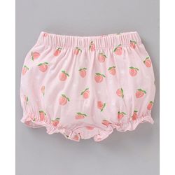Babyhug 100% Cotton Bloomer Stripes & Peach Print Pack of 3- Multicolor
