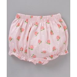 Babyhug 100% Cotton Bloomer Stripes & Peach Print Pack of 3- Multicolor