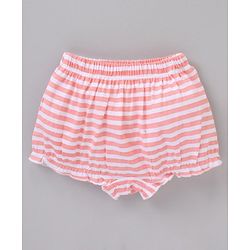 Babyhug 100% Cotton Bloomer Stripes & Peach Print Pack of 3- Multicolor