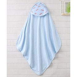 Babyhug Hooded Towel Fish Print - Blue