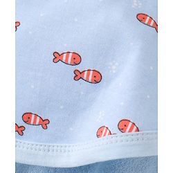 Babyhug Hooded Towel Fish Print - Blue