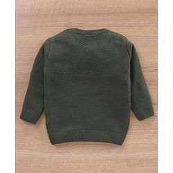 Babyhug Full Sleeves Sweater Text Design- Green