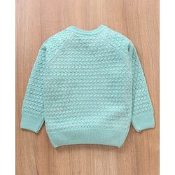 Babyhug Full Sleeves Cable Knit Sweater Solid - Blue