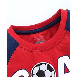 Babyhug Full Sleeves Tee Text Print - Red