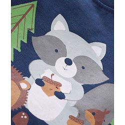 Babyhug Full Sleeves T-Shirt Animal Print - Blue