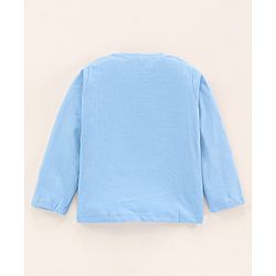 Babyhug Cotton Knit Full Sleeves Panda Printed T Shirt - Blue