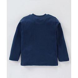 Babyhug Cotton Knit Full Sleeves T-Shirt Rocket Printed - Navy