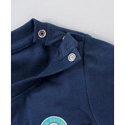 Babyhug Cotton Knit Full Sleeves T-Shirt Rocket Printed - Navy