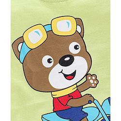 Babyhug Full Sleeves T-Shirt Bear Print - Lime