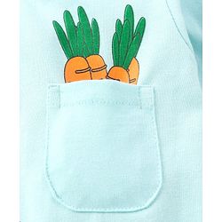Babyhug Full Sleeves Cotton Knit T-Shirt Bunny Print - Blue