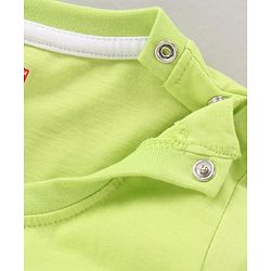 Babyhug Cotton Knit Full Sleeves Spaceship Printed T Shirt - Lime Punch