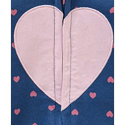 Babyhug Cotton Knit Full Sleeves Hooded Sweat Jacket Heart Print Applique - Blue