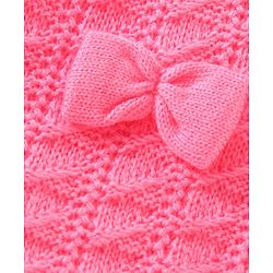 Babyhug Full Sleeves Cable Knit Sweater - Light Pink