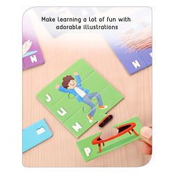 Babyhug 200 Pcs Learning Puzzles| Build 50 Puzzles of 4 Letter Word| Montessori Learning and Educational Puzzle for 3-6 Years Kids| Pre-School and Early Learning Gifting Toy| BIS Certified