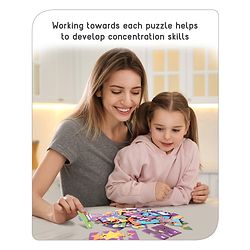 Babyhug 200 Pcs Learning Puzzles| Build 50 Puzzles of 4 Letter Word| Montessori Learning and Educational Puzzle for 3-6 Years Kids| Pre-School and Early Learning Gifting Toy| BIS Certified