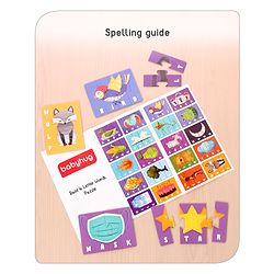 Babyhug 200 Pcs Learning Puzzles| Build 50 Puzzles of 4 Letter Word| Montessori Learning and Educational Puzzle for 3-6 Years Kids| Pre-School and Early Learning Gifting Toy| BIS Certified