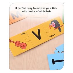 Babyhug 78 Pcs Alphabet Learn and Match Puzzles| Build Set of Three 26 Different Puzzles Combination| Montessori Learning and Educational Puzzle for 3-6 Years Kids| Pre-School and Early Learning Gifting Toy| BIS Certified