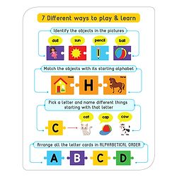 Babyhug 78 Pcs Alphabet Learn and Match Puzzles| Build Set of Three 26 Different Puzzles Combination| Montessori Learning and Educational Puzzle for 3-6 Years Kids| Pre-School and Early Learning Gifting Toy| BIS Certified