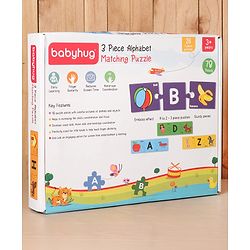 Babyhug 78 Pcs Alphabet Learn and Match Puzzles| Build Set of Three 26 Different Puzzles Combination| Montessori Learning and Educational Puzzle for 3-6 Years Kids| Pre-School and Early Learning Gifting Toy| BIS Certified