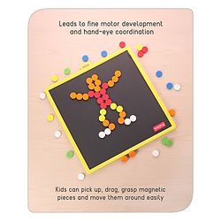 Babyhug Jumbo Magnetic Circle Puzzle Set With 250 Magnetic Tiles| Playset With Write & Wipe Feature with 200+ Patterns| 1 Sketch Pen and Duster Learning and Educational Toy for 4-6 Years Kids| Gifting Toy| BIS Certified