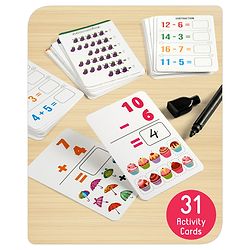 Babyhug Simple Maths Write N Wipe Double Sided Activity Cards - 31 Pieces