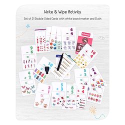 Babyhug Simple Maths Write N Wipe Double Sided Activity Cards - 31 Pieces