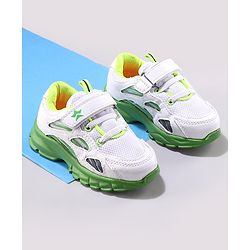 Cute Walk by Babyhug Solid Sneakers with Velcro Closure - Green