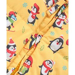 Babyhug Full Sleeves Jacket Penguin Print - Yellow