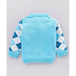 Babyhug Full Sleeves Sweater & Pyjama Set Printed - Blue