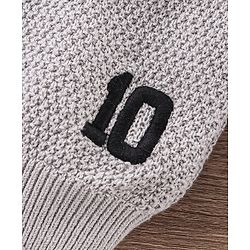Babyhug Full Sleeves Striped Sweater - Grey