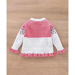 Babyhug Full Sleeves Fair Isle Sweater - Pink