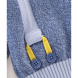 Babyhug Full Sleeves Cotton Knit Sweater Placement Print - Blue