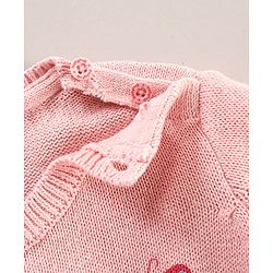 Babyhug Cotton Knit Full Sleeves Sequins Butterfly Sweater - Pink