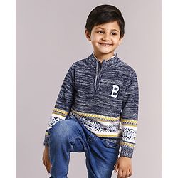 Babyhug Full Sleeves Stripes Pullover - Navy