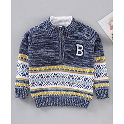 Babyhug Full Sleeves Stripes Pullover - Navy