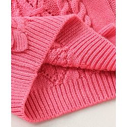 Babyhug Cotton Full Sleeves Cable Knit Sweater - Pink