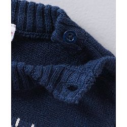 Babyhug Full Sleeves Knit Printed Pullover - Navy Blue