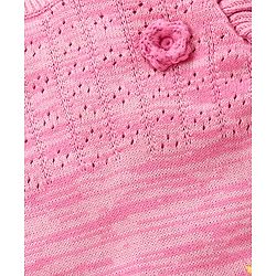 Babyhug Cotton Knit Full Sleeves Pullovers Floral Design - Pink