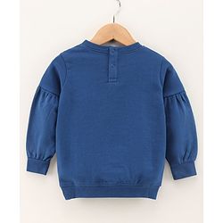 Babyhug Full Sleeves Sweatshirt Floral Print & Balloon Sleeves- Navy Blue