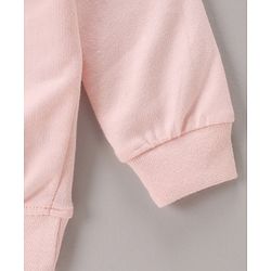 Babyhug Full Sleeves Sweatshirt with Embroidery & Frill Detailing - Pink