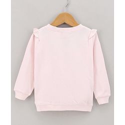 Babyhug Full Sleeves Sweatshirt with Embroidery & Frill Detailing - Pink