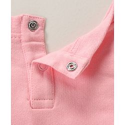 Babyhug Full Sleeves Sweatshirt with Floral Embroidery & Peter Pan Collar - Pink